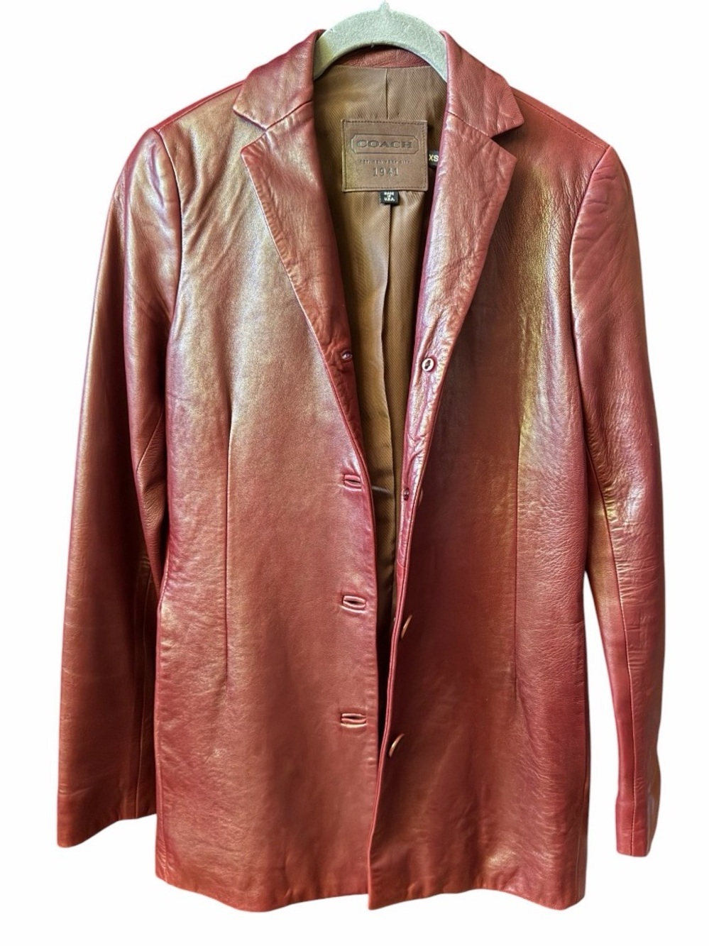 COACH Vintage 90’s 2YK Burgundy Leather Jacket - Picture 2 of 10